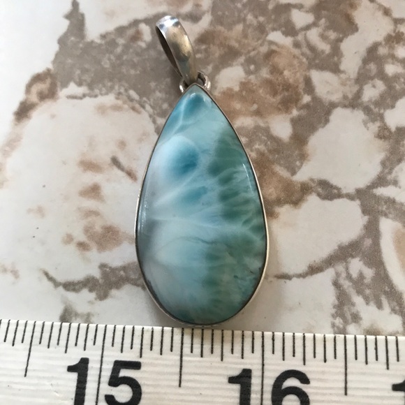 Larimar Sterling Silver Pendant - AAA Grade! OOAK - Picture 5 of 7